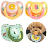 3 chupetes de silicona para perros, giratorios, desmontables, portátiles, para calmar a las mascotas, juguete para morder para perros y gatos pequeños y suaves, accesorios para animales 3pcs