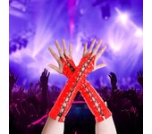 Accesorios para disfraces de cosplay Guantes largos para mujer Guantes hasta el codo Accesorios fotográficos de PVC para fiestas nocturnas rojo