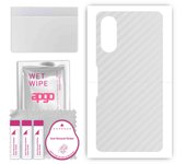 apgo Protective Skin Sticker for the back compatible with Xiaomi POCO F3 GT, Wrap Film, Foil, Vinyl - Pattern Transparent Carbon