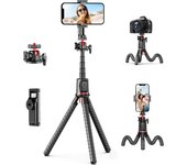 Fotopro - Trípode flexible para cámara Repod, mini, con control remoto inalámbrico, telescópico y giratorio, color negro, RM-67 negro