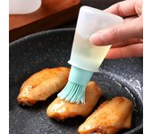 Cepillo de silicona para botella de aceite de barbacoa con diseño de fondo plano, fácil de limpiar, apto para todos los utensilios de cocina, utensilios de cocina, herramienta para barbacoa verde