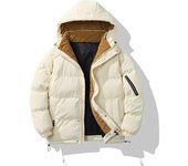Europa y Estados Unidos Abrigo acolchado de algodón de otoño e invierno para hombres Tendencia Ropa de pan frío y grueso Abrigo acolchado de algodón cálido informal M