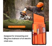 Kit de archivo de afilador de motosierra, herramienta manual para afilar sierra de cadena eléctrica, incluye 5/32, 3/16, 10 Uds. 8 PCS naranja