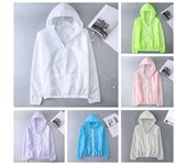 Chaqueta con capucha de manga larga con protección solar, bolsillos, tapeta con cremallera, Color sólido, ropa de protección solar ultrafina, prendas de vestir exteriores