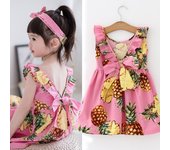 Vestido de verano para niñas, vestidos a la moda sin mangas y con espalda descubierta para niños, vestido de princesa para fiesta de cumpleaños para niñas pequeñas, ropa de algodón para niños 3Y
