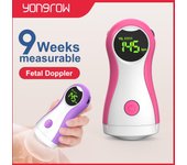 Monitor Fetal Doppler para bebé, Monitor de ritmo cardíaco portátil para bebé con auriculares como regalos de embarazo YK-90C azul
