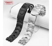 Correa de reloj de acero inoxidable para reloj Swatch, correa de 17 mm y 19 mm con interfaz dentada, correa de reloj de metal sólido para hombres y mujeres 19mm