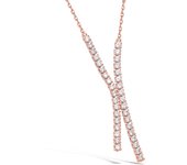 Les Trésors De Lily [R7122] - Collar chapado en oro 'Sissi' oro rosa blanco - 45 mm blanco