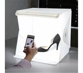 Caja de luz suave para estudio fotográfico LED portátil plegable, telón de fondo iluminado, caja para tomar fotos blanco