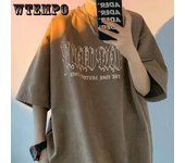 Camiseta Retro americana de manga corta para hombre, camiseta holgada de media manga que combina con todo, camiseta transpirable para hombre XXL negro