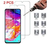 2 piezas de vidrio 9H HD vidrio templado para Samsung A50 A40 A30 A10E A20E Protector de pantalla para Samsung Galaxy A90 A80 A70 A60 A2 Core Huawei P Smart 2019 puro
