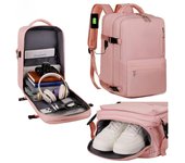 Mochila de tela Oxford de gran capacidad, mochila para hombres y mujeres, mochila para computadora portátil, mochila escolar color rosa