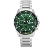 Casio Reloj de cuarzo Edifice Analog Standard Chronograph de acero inoxidable con esfera verde EFR-526D-3A 100M para hombre