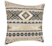 Housse de coussin or et gris Ethnique 40 x 40 cm