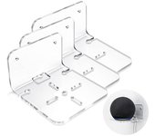 Estante de pared acrílico de 3 piezas, estantes adhesivos universales para monitores, cámaras, altavoces, estante flotante pequeño