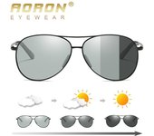AORON conducción antirreflejo gafas moda hombres fotocromáticos polarizados gafas de sol regalos gris