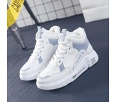 Zapatos casuales para mujer, zapatillas de deporte de moda con cordones, botas de nieve con plataforma, botas de invierno para mujer, zapatos cálidos de felpa para mujer 35 color rosa