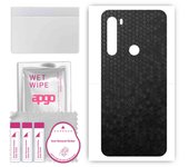 apgo Protective Skin Sticker for the back compatible with HTC U20 5G, Wrap Film, Foil, Vinyl - Pattern Black Honeycomb