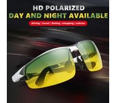 1 pieza de gafas de sol de día y de noche, clásicas, de moda, para hombre, cuadradas, con lentes degradadas en verde y amarillo, gafas deportivas polarizadas para conducir negro