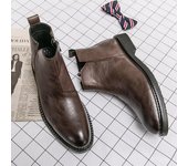 Botas de cuero genuino para hombre, botines clásicos, botas cortas de negocios para invierno, botas casuales para hombre, botas puntiagudas para boda de novio 37 negro