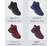 Zapatos de invierno para caminar para mujer y hombre MX1666: cálidos, con forro de terciopelo, talla grande, caña alta, para personas de mediana edad y mayores. Size 36