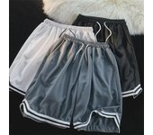 Pantalones cortos de baloncesto para correr y fitness, de secado rápido y holgados, de seda helada, para hombre L blanco