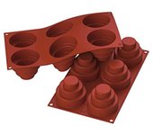 Molde redondo flexible de silicona Silicomart para mini tartas Wonder Cake SF148 (6 piezas)