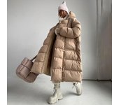 Chaqueta de algodón con capucha larga, gruesa, informal, cálida, para otoño e invierno para mujer S negro