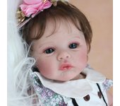 Muñeca de juguete Reborn de silicona suave con textura de mármol 3D para niña, piel con venas visibles, arte corporal de tela de 45CM, vestido para niño, Boneca 3D-paint Skin Doll color rosa