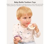 Sonajeros para bebés, juego de juguetes para morder, juguetes de agarre, campana vibratoria giratoria, juguetes para la dentición con caja de almacenamiento para 6PCS
