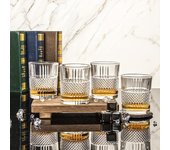 Elegante juego de vasos de cristal en relieve de 4 piezas: perfecto para cócteles de whisky y más Regalo de boda ideal Multiuso y reutilizable 10.48OZ
