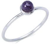 Anillo de plata 'Meghan' aventurina plateada (rodio) - bola de 4mm 54 púrpura