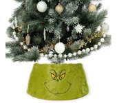 Falda de árbol de Navidad 3D de peluche verde One Size