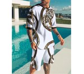 Ropa deportiva para hombre, conjuntos para hombre, chándales con estampado 3D, ropa informal, pantalones cortos y camisetas, conjunto de sudaderas, chándal de verano, conjuntos para hombre M