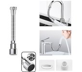 Extensor de grifo de ABS y acero inoxidable de 12/16/20/30/50 cm, manguera de grifo, accesorios de baño 13cm(5.12in)