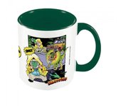 Taza interior de dos tonos Jurassic Park In Your Face Anime One Size verde oscuro/blanco