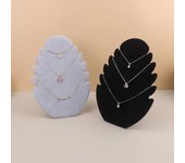 Estante organizador de joyas con soporte para exhibición de colgantes y collares de terciopelo negro negro