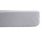 Drap housse percale pur coton 80 fils/cm² Vent du sud - Perle - 90 x 190 cm bonnet de 35 cm