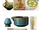 Juego de batidor de matcha para amantes del té azul