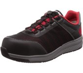 Zapatos de trabajo de seguridad certificados por JSAA, zapatillas profesionales ligeras de alta resiliencia Quantum Leap QL01 Negro Rojo cm 3E [Midori Anzen] Antideslizantes y 24.5