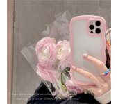 Ins Corea lindo 3d crema ondulado transparente funda de teléfono para Iphone 13 12 11 Pro Xs Max X Xr lente protectora transparente suave contraportada For iPhone XS Max