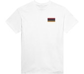 Camiseta - PIXELFORMA - Drapeau de l'Arménie - Broderie Blanche - 100% Coton - Coupe Classique