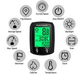 Ordenador para bicicleta con cable, 19 funciones, velocímetro táctil para bicicleta, odómetro, ordenador para bicicleta resistente al agua con negro
