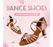 Zapatos de baile latino de satén para mujer, tacón alto de 5cm, zapatos de baile de salón para fiesta de Salsa 34 negro