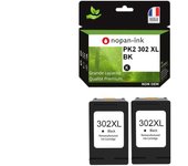 302XL fabricado en Francia, 2 Cartucho de tinta reacondicionado para HP 302 XL Negro F6U68AE/F6U66AE compatible DeskJet 3639 3630 3632 E