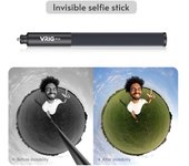 VRIG TP-13 Palo selfie de 53,5 pulgadas, aleación de aluminio, 6 secciones con tornillo de 14 pulgadas y adaptador de montaje negro