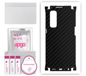 apgo Protective Skin Sticker for the back+sides compatible with Oppo Reno4 Pro, Full Wrap Film, Foil, Vinyl - Pattern Carbon Black