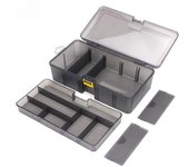 Caja de aparejos de pesca de plástico impermeable de doble capa, señuelos, anzuelos, cebos, pececillos, estuche de almacenamiento, herramienta de pesca multifuncional