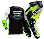 Conjunto de equipo de motocross para niños de 4, 5, 6, 7, 8, 9, 10, 11, 12 y 13 años, kit de camiseta y pantalón para niño y niña, traje de carreras todoterreno, enduro, MX y MTB M-22