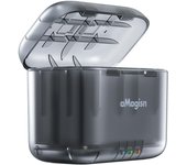 Cargador de batería aMagisn AD13-A de 2 ranuras, caja de carga de batería portátil, estuche de carga de batería con TF negro